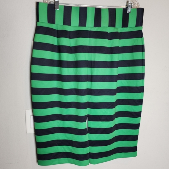 NWT Eloquii green blue stripe pullon stretch pencil skirt. Back zip slit. Sz 16. - Picture 9 of 16